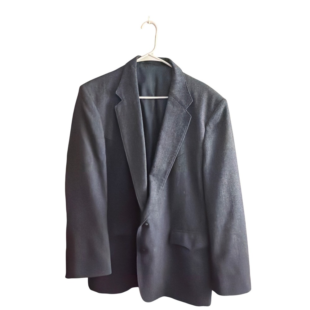 Circle S Western Blazer Mens 46R Charcoal Grey Excellent Herringbone Wool Silk
